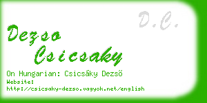 dezso csicsaky business card